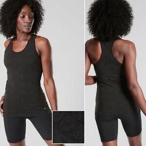 Athleta Snake Print Seamless Racer Back Tank Top Black Green Size M